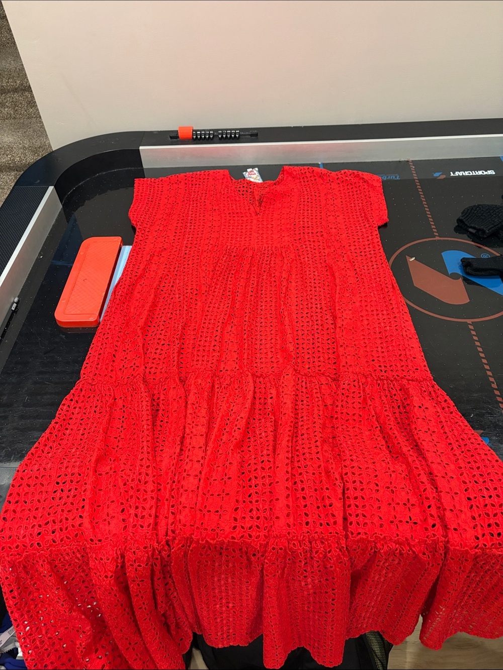 Johnny Was Red Eyelet Maxi Dress